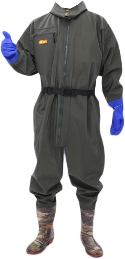 ウェーダー メンズ ストッキングウェーダー 釣り 狩猟 フィッシングウエーダー フード付き 漁業 田植え..