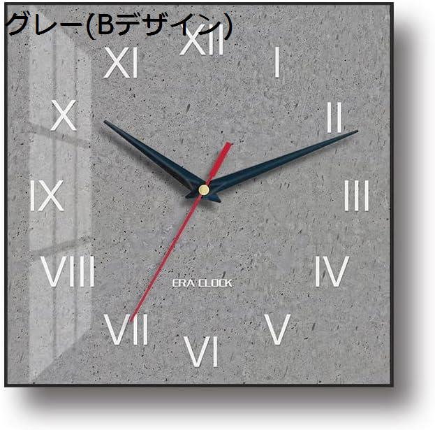 GOTO funny 楽天市場店の購入15％-30%OFF 壁掛け時計 掛け時計 アンティーク 四角形 時計 壁掛け 見やすい デザイン 静音 上質 海外風インテリア おしゃれ レトロ 北欧 リビング インテリア かっこいい アナログ かけ時計 正方形 (グレー(Cデザイン))｜アングル2