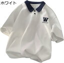 購入15%-30%OFF メンズ ポロシャツ 半袖 夏 刺繍 パッチワークカラー ワンポイント Tシャツ ボタンダウン 襟付き 無地 涼しい半袖 ラガーシャツ ...