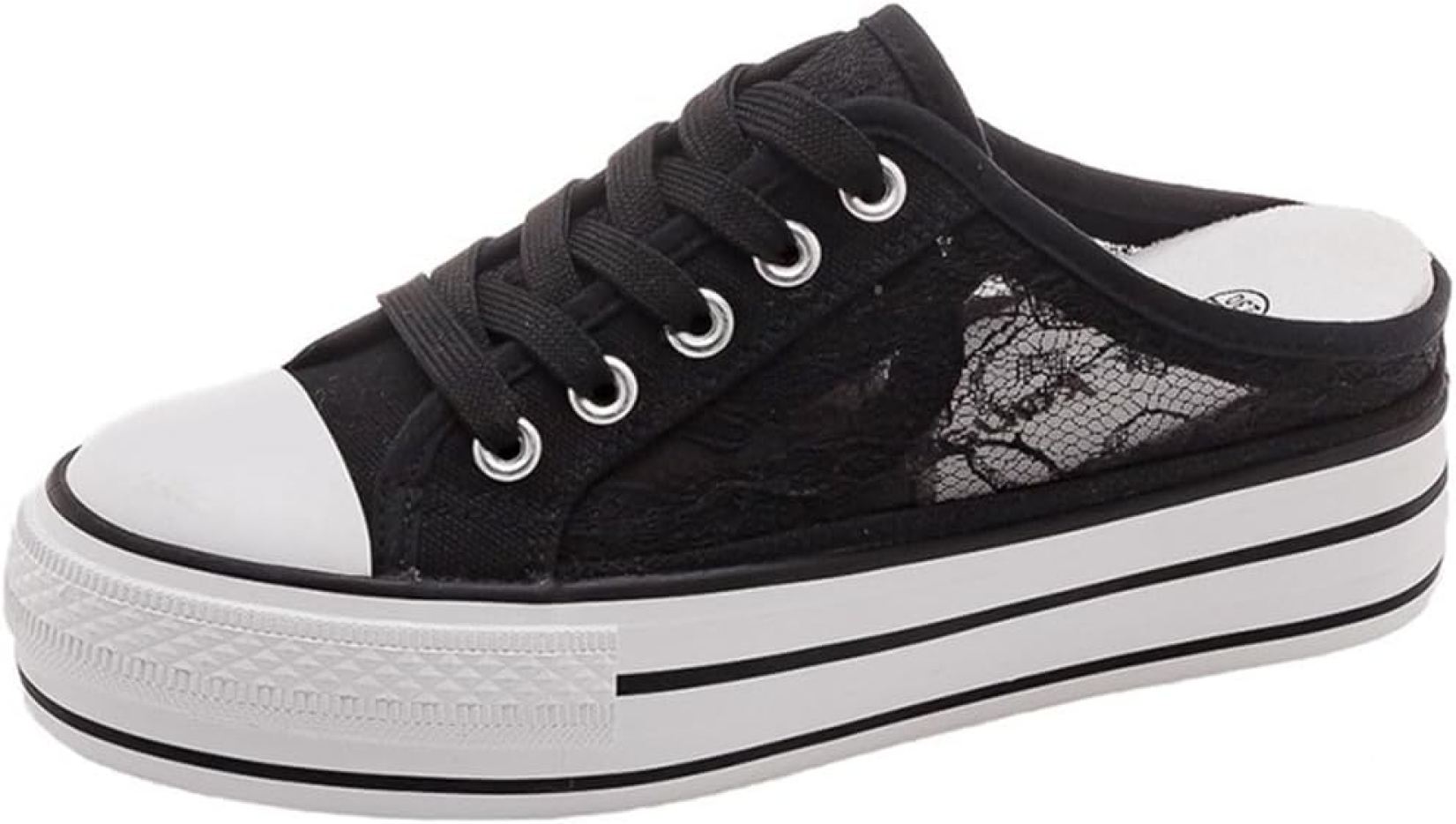 スリッポン レース付き 通気性 かかとなし レディース かわいい スニーカー サボサンダル 刺繍 厚底 メッシュ スリッポンスニーカー 滑り止め 軽量 カジュアル 厚底スニーカー スリッパ おしゃれ