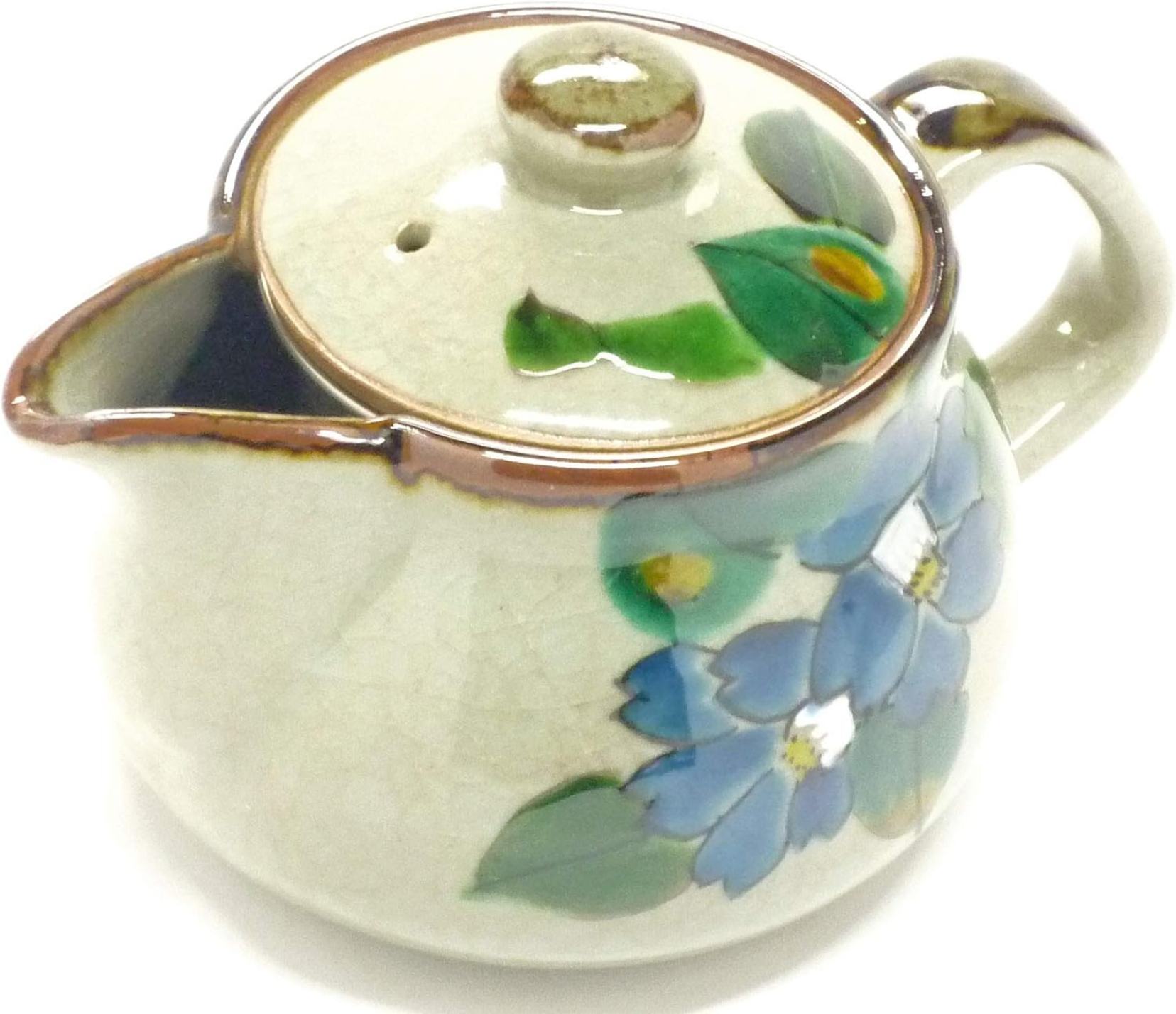ティーポット・急須 大 山茶花 紺 茶道道具 伝統工芸品 家庭用 ティーポ 家庭用 旅行 卓上 器 ヴィンテージ 供給