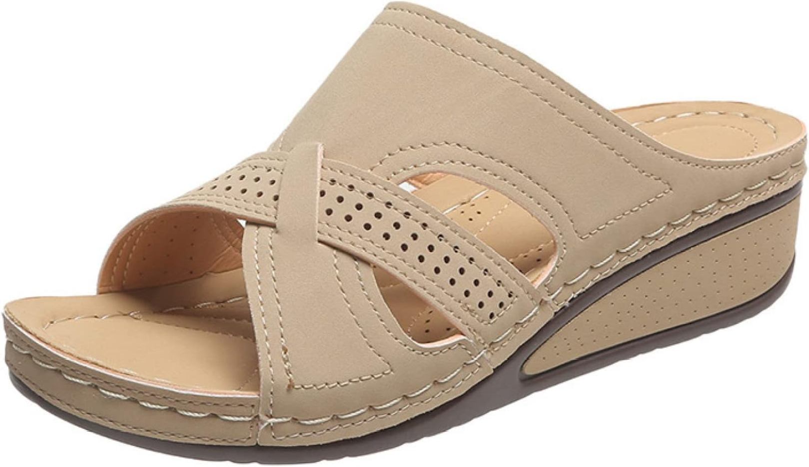 オープントゥ おしゃれ 厚底サンダル レディース 美脚 ウェッジソール ミュール サンダル ヒール 厚底 スリッパ 歩きやすい サボ 夏 コンフォート シューズ 通勤 春 ママ オフィス ファッションのサムネイル