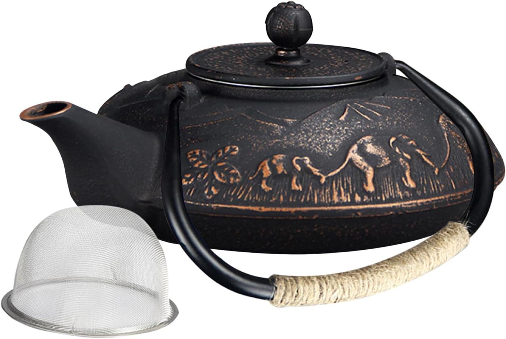 鉄ティーポット 日本茶ケトル 鋳鉄ティーポット ステンレス鋼 フィルタースクリーン おしゃれ やかん ..