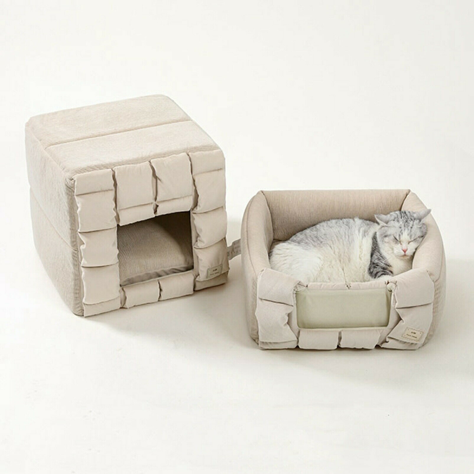 猫　ベッド　猫ハウス　ドーム型　2WAY　折りたたみ可能　四季通用　ペットベッド　可愛い　犬ベッド　..