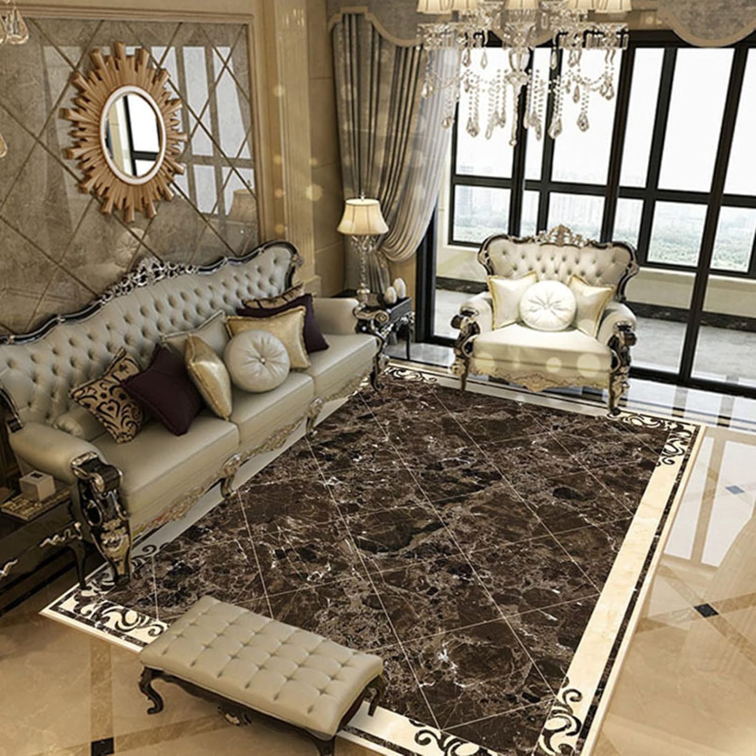 アンティーク調 ペルシャラグ カラフル エリアラグ カラー ヴィンテージ ネイビー 140*200cm 花柄 ボヘミアン キリムラグ リビングルーム 寝室 玄関 ダイニングルーム 屋内カーペット 美し