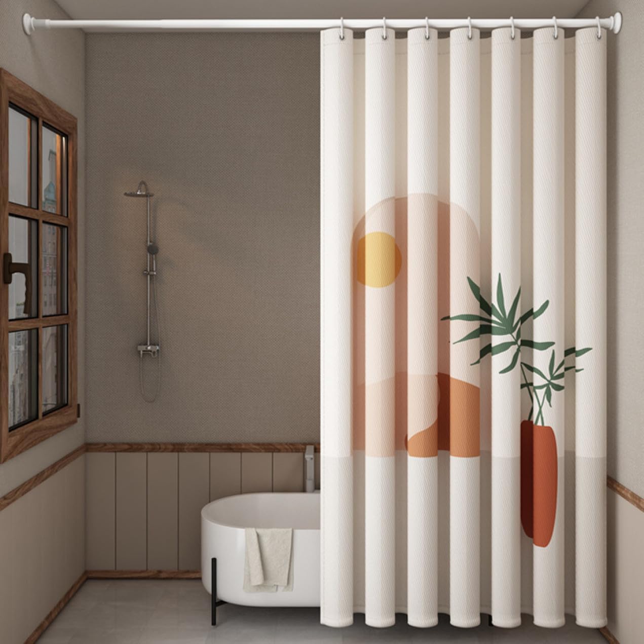 お風呂の窓 防水 シャワーカーテン ブルー 100*135 カラー1 防カビ 1枚入冷暖房 節電 間仕切り 断熱シ..