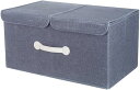 収納ボックス 布 取っ手 38*25*25 おもちゃ収納 シンプル 収納ケース ふた付き 蓋付き 整理 衣類 小物 おしゃれ 折り畳み式 フタ付き 収納ボックス 積み重ね可能 持ち手付き ふた付き収納