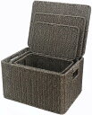 フタ付き 収納バスケット XL ボックス 籐 手作り 和風 籠 キッチン収納 収納用品 収納かご 収納ボックス 小物収納 雑貨収納 かわいい グレー おしゃれ 和風 モダン シンプル インテリア 荷物