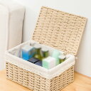 収納ボックス ふた付き かご バスケット 柳 小物入れ おしゃれ かわいい 収納バスケット トイレットペーパー 収納 北欧風 小物入れ 化粧品 タオル 収納ケース 編み籐 ベージュ3 靴下パンツ収納