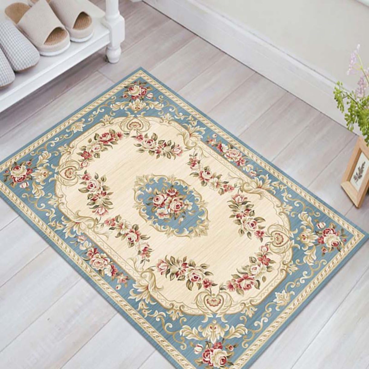 ペルシャ柄 玄関マット 洗える 室内 北欧 おしゃれ かわいい 滑り止め 低反発 防音 ラグ ラグマット カーペット 40*60CM 玄関ラグ 絨毯 ペルシャ アンティーク調 ヨーロピアン ドアマット