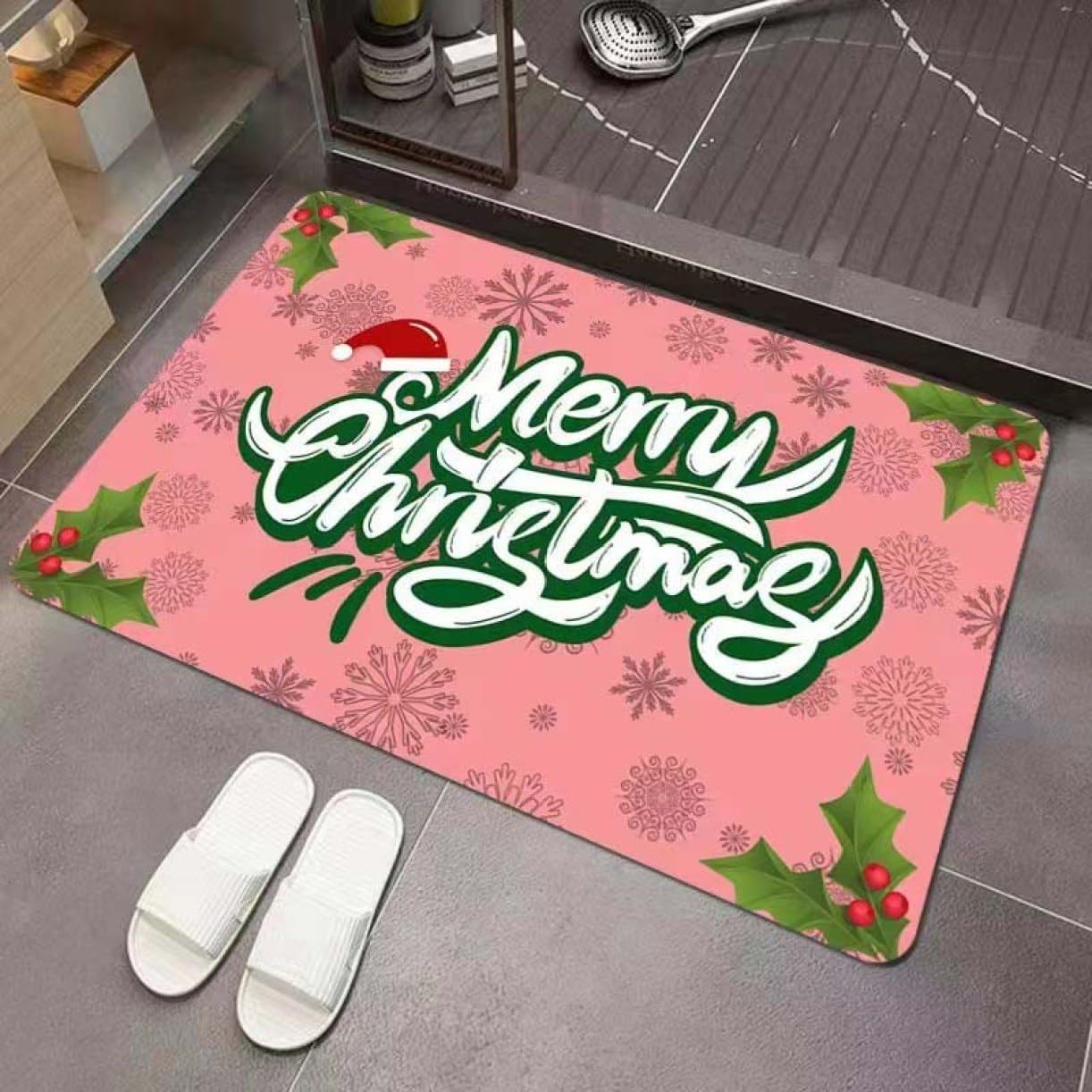 玄関マット 屋外 室内 クリスマス 飾り カラー14 サンタ 雪だるま トナカイ柄 マット おしゃれ 装飾 置..