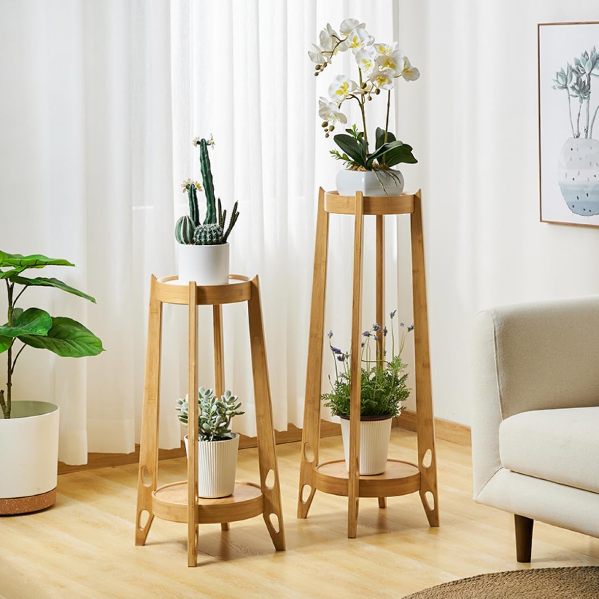 植物棚 プランタースタンド 植木鉢台 おしゃれ 省スペース 多層屋内/屋外 バルコニー ガーデニング フラワー ラック 鉢置き スタンド 飾る リビング 置物 観葉植物 植木鉢 置く 01 73*27