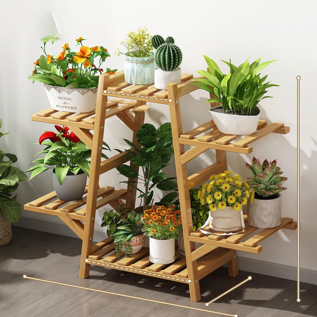　　　 ◆◇◆売れている秘密◆◇◆ 6C=6段、7C=7段、8C=8段、9C=9段、12C=12段総耐荷重はおよそ50キロなのです。ラダーなデサイで三段棚、様々な鉢植えを飾れるだけではなく、毎段の植物が日光浴を充分楽しめることができます。 八ンガ一ポ一ル?吊り棚：スペースを立体的に使えますし植物をおしゃれに飾れます。　【美しいフォルム】ヨーロピアンレトロな彫りのラインでデザインされ、美しさと実用性を兼ね備えたフラワースタンドです。 「炭化処理」が施されていたため防腐や防力ビの効果があり、耐候性に優れています。棚板はすのこ仕様となっており通気性と水はけのしやすさを高めます。多機能：フラワーラックだけではなくオープンラックズラック収納棚などとして使えます。 省スペースでも置けるコンパクトなスツール型のフラワースタンド。観葉植物を置けば華やかに部屋を彩れます。小さめの植物やサボテンなどにピッタリです。靴棚にもなる。ガーデンラックは前後に差を付けた設計で、棚の間隔も十分に空けられるので、日当たりや風通しが良くて植物の生長をサポートし、管理も快適です。 【分解・組立簡単】この錬鉄製フラワースタンドはネジで固定され、穴の位置が正確で、取り付け工具が付属しており、分解・組立が簡単です。 シンプルで現代的なスタイリッシュ：オープン式のケーブルスタイルなので、どの角度でも花や葉の美しさを感じられます。リビング、浴室、ベランダ、キッチン、ガーデンに飾ると、独特な雰囲気が作られます。 　　　◆◇◆注意事項◆◇◆ご覧のモニターの環境、撮影環境により実物と色味が異なって見える場合がございます。湿った状態で他のものと擦り合わせると色が移る恐れがあります。濃色品の洗濯時は、白色、淡色と分けて洗ってください。説明 商品詳細 材質：竹製 色：ブラウン ブラック　グリーン 商品特徴 ●自然素材なので、グリーンや美しい花と調和し、癒しの空間に仕上げられます。スタイリッシュなデザインはインテリア性が高く、ベランダや玄関、お店などスペースに置くと、目を惹く存在感のある素敵なガーデン空間となります。 ●温もりがある天然木材を採用し、ナチュラルな雰囲気でどんな植物との相性も良く、グリーンや花の鉢を置くのにピッタリです。木材に「炭化処理」が施されていたため、防腐や防カビの効果があり、耐候性に優れています。 ●6段/7段/8段/9段棚で、花や観葉植物などの鉢植えをまとめて飾っていただけます。ハンガーポール・吊り棚も付いているので、スペースを立体的に使えますし、植物をおしゃれに飾れます。 ●ガーデンラックは前後に差を付けた設計で、棚の間隔も十分に空けられるので、日当たりや風通しが良くて植物の生長をサポートし、管理も快適です。 ●頑丈なつくりで総耐荷重は50kgとなり、植物などをたっぷり飾っても安定しています。台座は大きめサイズで、倒れにくく、安定感良いです。 ・お客様がご利用のモニターの設定及び特性により、実際の商品とは色味が異なる場合がございます。 関連キーワード：花置き棚 スチール 鉢 玄関 植木鉢 大型 プラントスタンド シンプル 花収納 ラック ガーデン 園芸 植物棚 庭 飾り台 スリム コンパクト 飾り棚 盆栽棚 多肉植物棚 収納棚 花棚 多機能収納ラック プランター 大容量 簡単組み立て 省スペース シューズラック オープンラック フラワースタンド 花台 ガーデニング 2wayスタンド プランターラック 天然木 かわいい フレンチ 北欧 カントリー ベランダ バルコニー 外 屋外 屋内 ディスプレイラック ブラック