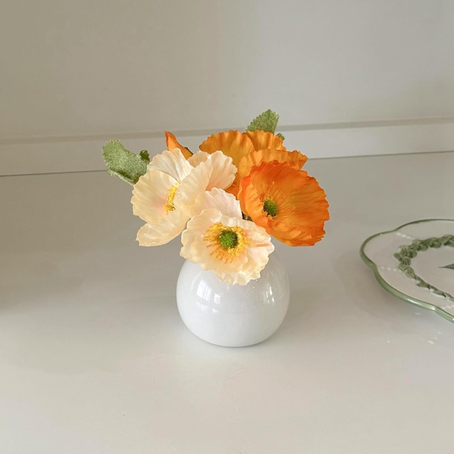 造花 インテリア 北欧 卓上 陶器花瓶付き 造花セット ミニ フェイクフラワー アートフラワー 枯れない花 おしゃれ 新生活お祝い プレゼント 置物 部屋飾り 撮影道具 テレビ台 玄関/事務所/店舗/