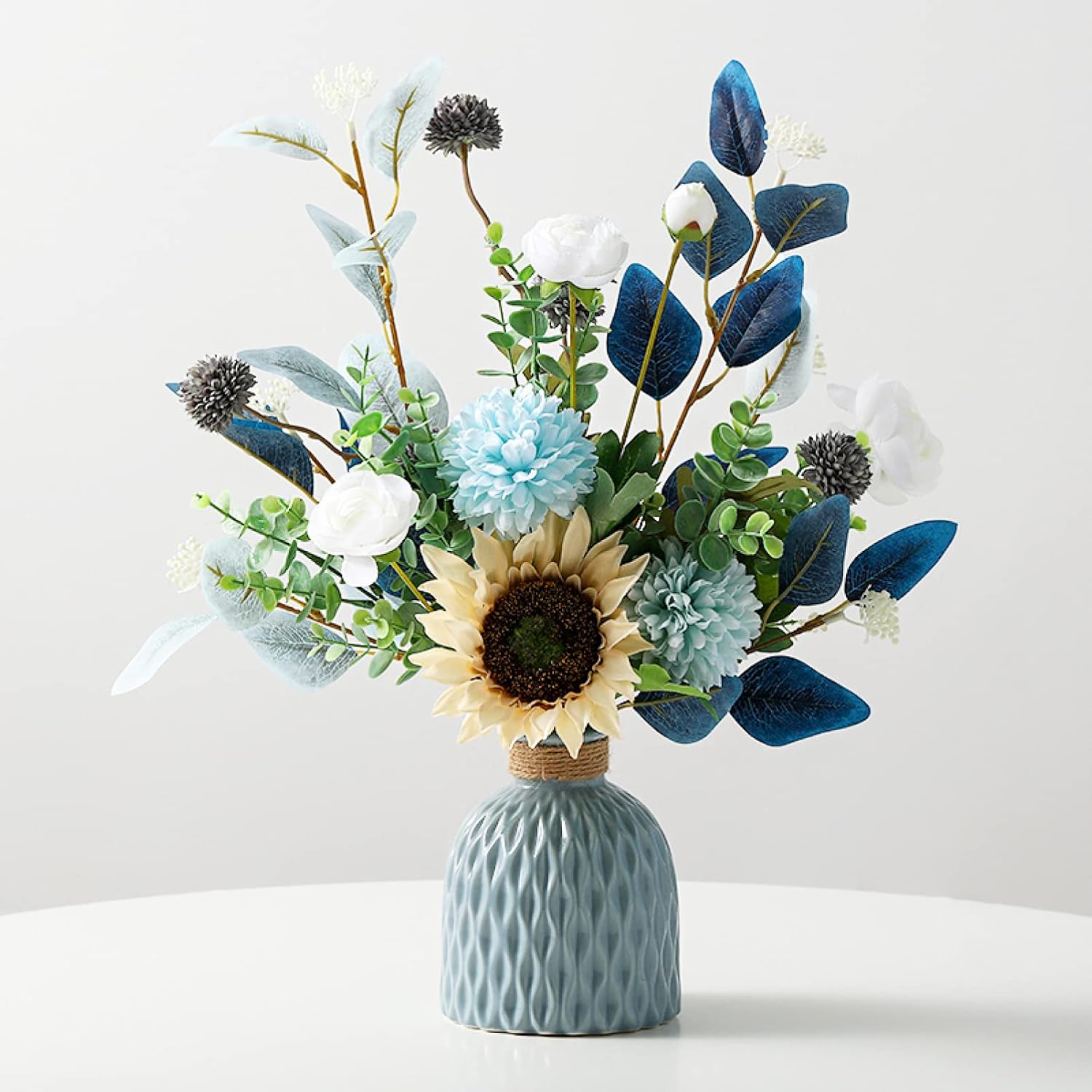 造花 盆栽 鉢植え 青色 家庭/リビング/ポーチ/ダイニングテーブル/ホーム/ウェディング/パーティー/オ..