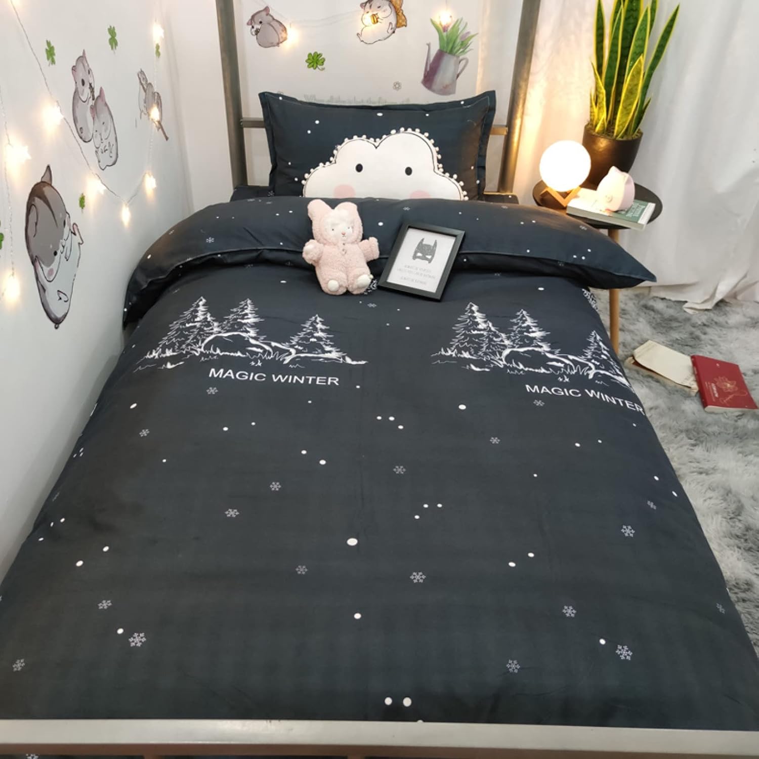 布団カバー4点セット 2.0m 200×230cm セミダブル 柔らかい 掛け布団カバー 枕カバー 寝具カバーセット セミダブル 可愛い ボックスシーツ シーツセット ピーチスキン 速乾 洗替え 触り