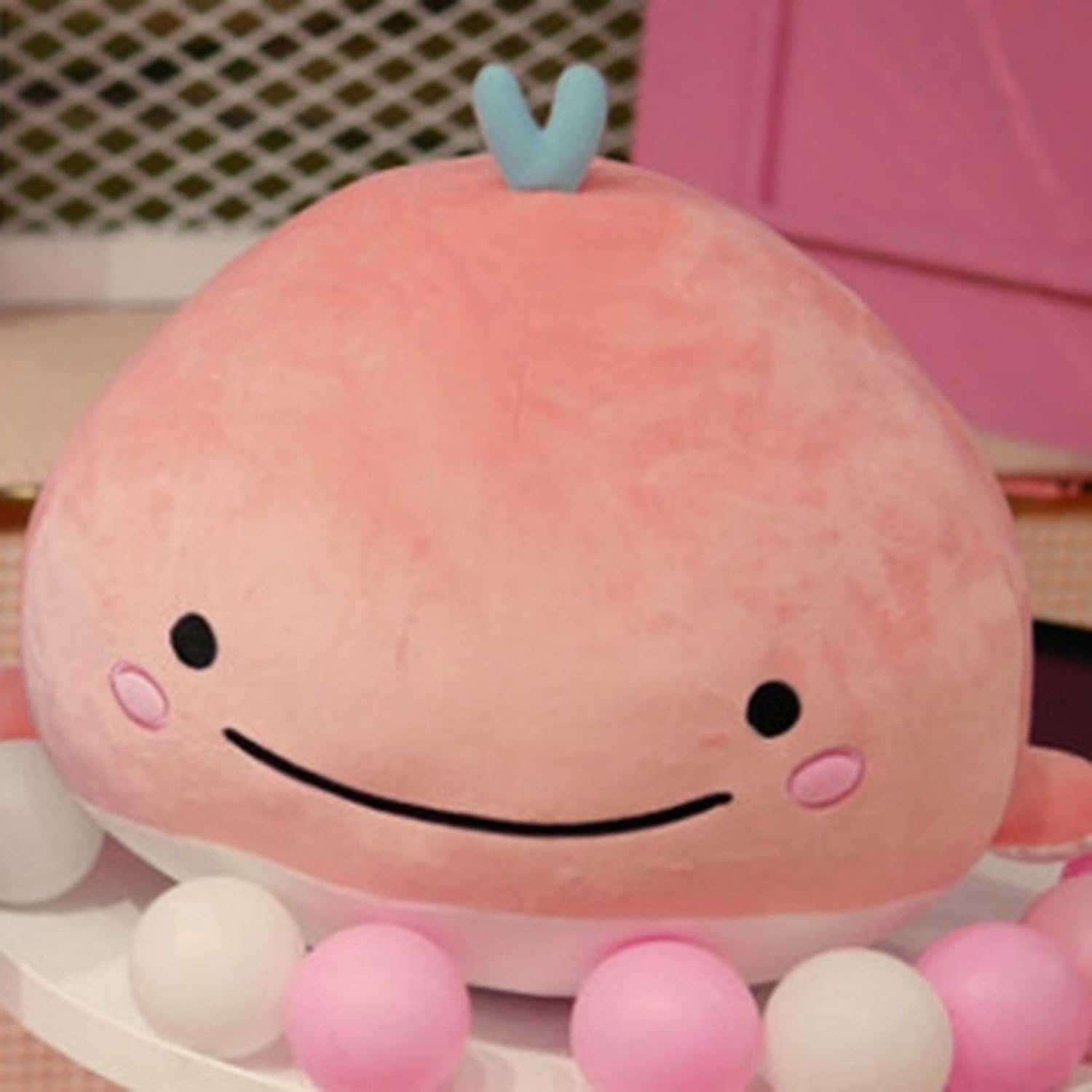 Low Rebound Cushions - ぬいぐるみ 鯨 可愛い 萌え萌え 添い寝 もこもこ 25cm フラッフィーズ 癒し系 柔らかい 変形にくい ふわふわ 多機能 洗える 抱き枕 抱きまくら ピンク1 デスク 昼寝まくら 安眠枕 ギフト