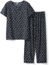 パジャマ ルームウェア レディース 夏 半袖 薄手 tシャツ 九分丈ズボン 2点セット おしゃれ 小花柄 吸汗 通気 大きいサイズ 70代 女性用 寝間着 部屋...