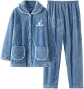 レディース パジャマ 長袖 冬用 部屋着 上下 前開き もこもこ 女性用 暖かい おしゃれ フランネル ルームウェア 寒さ対策 母へのプレゼント 刺繍 ナイトガ...