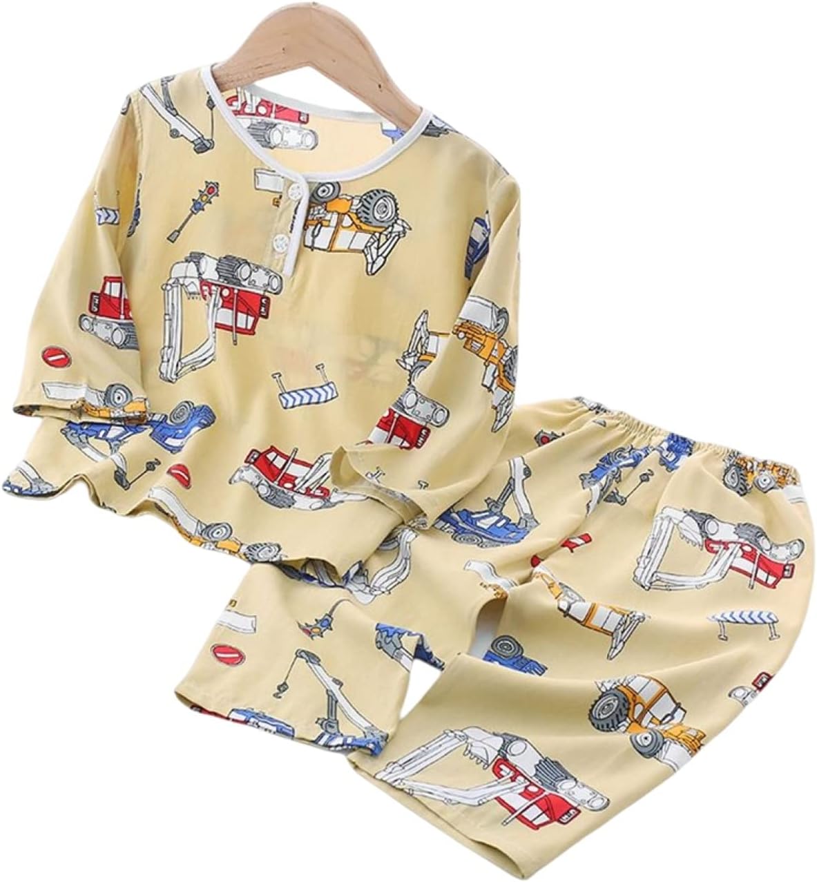 楽天GOTO funny 楽天市場店ベビー服 キッズパジャマ ルームウェア 夏 男の子 女の子 長袖 長ズボン 上下2点セット 丸首 かわいい 子供服 赤ちゃん 男女兼用パジャマ 夏用 寝間着 部屋着 クール 通気吸汗 快適 おしゃれ