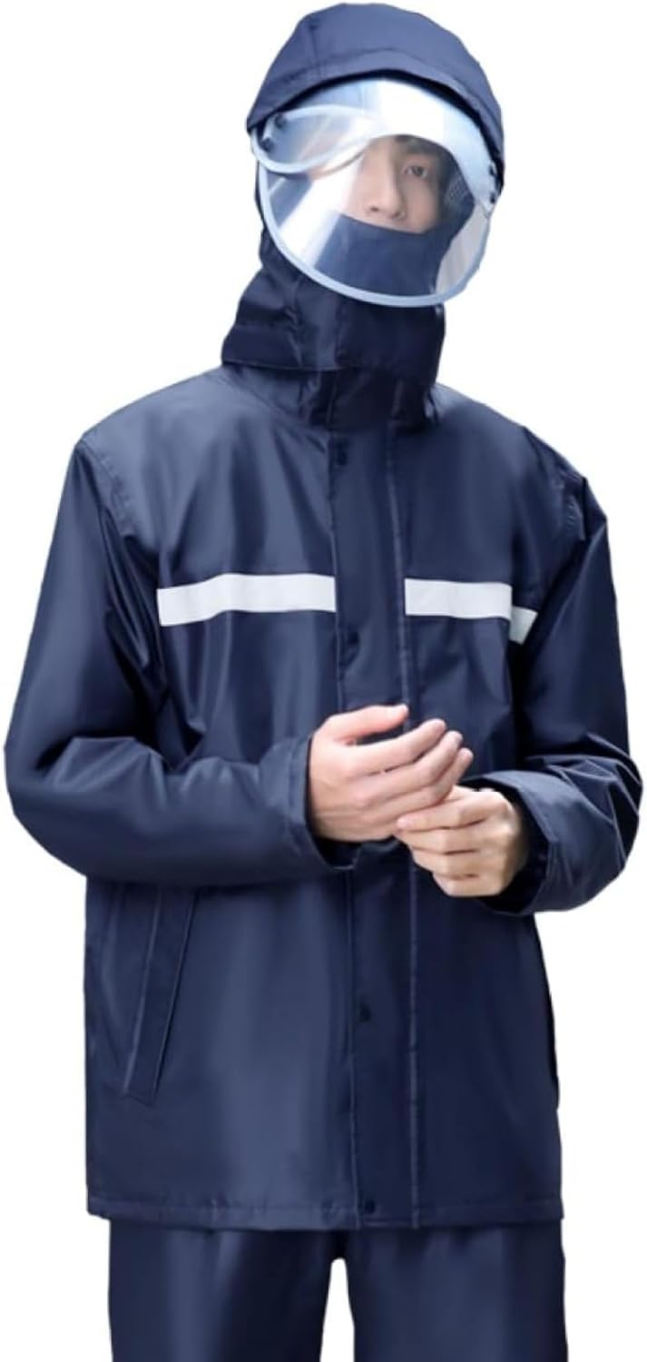 レインコート レインウェア レインスーツ アウトドア レインスーツ 上下セット 反射テープ付 雨具 着脱..