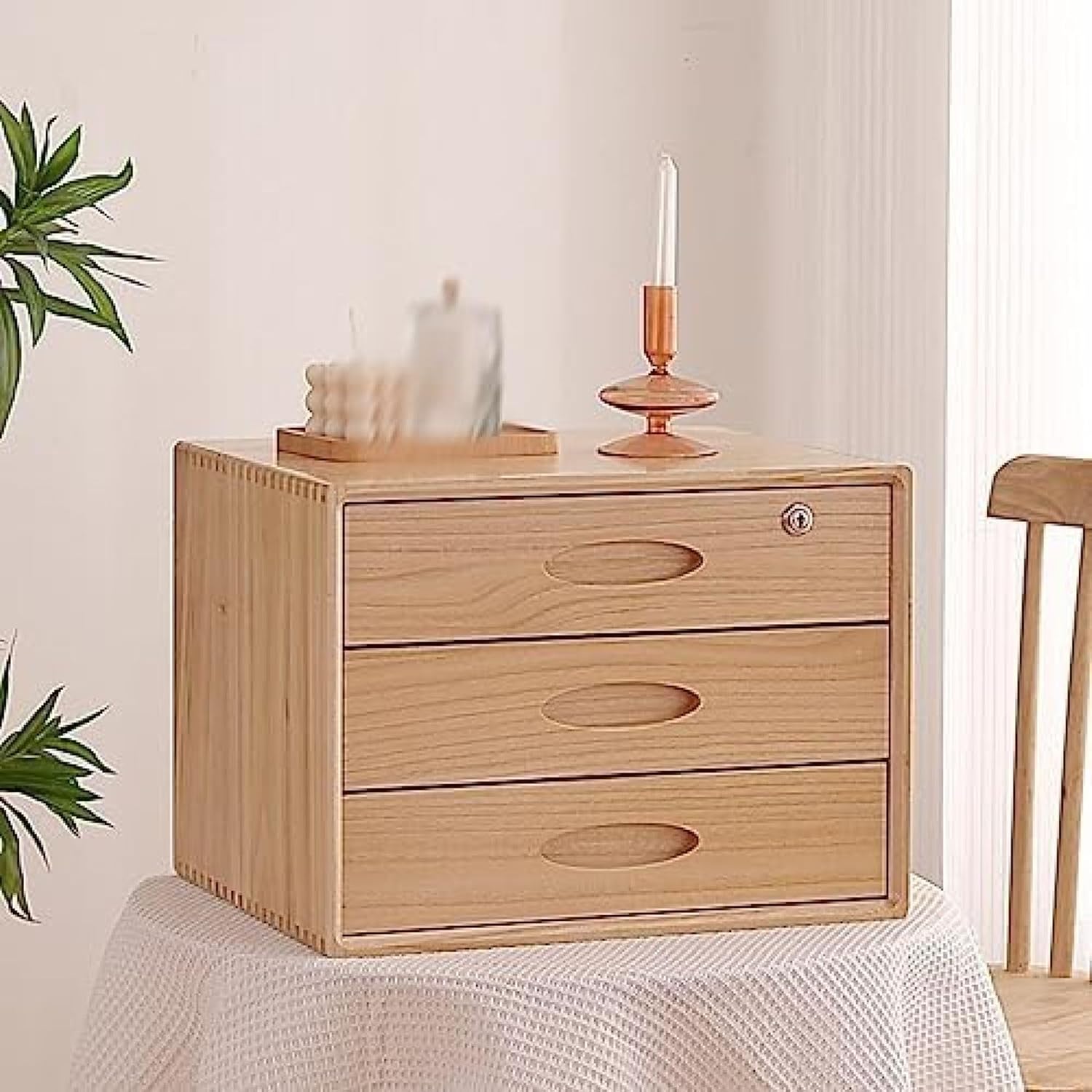 鍵付き 引き出し 木製 小物チェスト ミニチェスト レターケース 大容量オフィス収納 机上収納ボックス ..