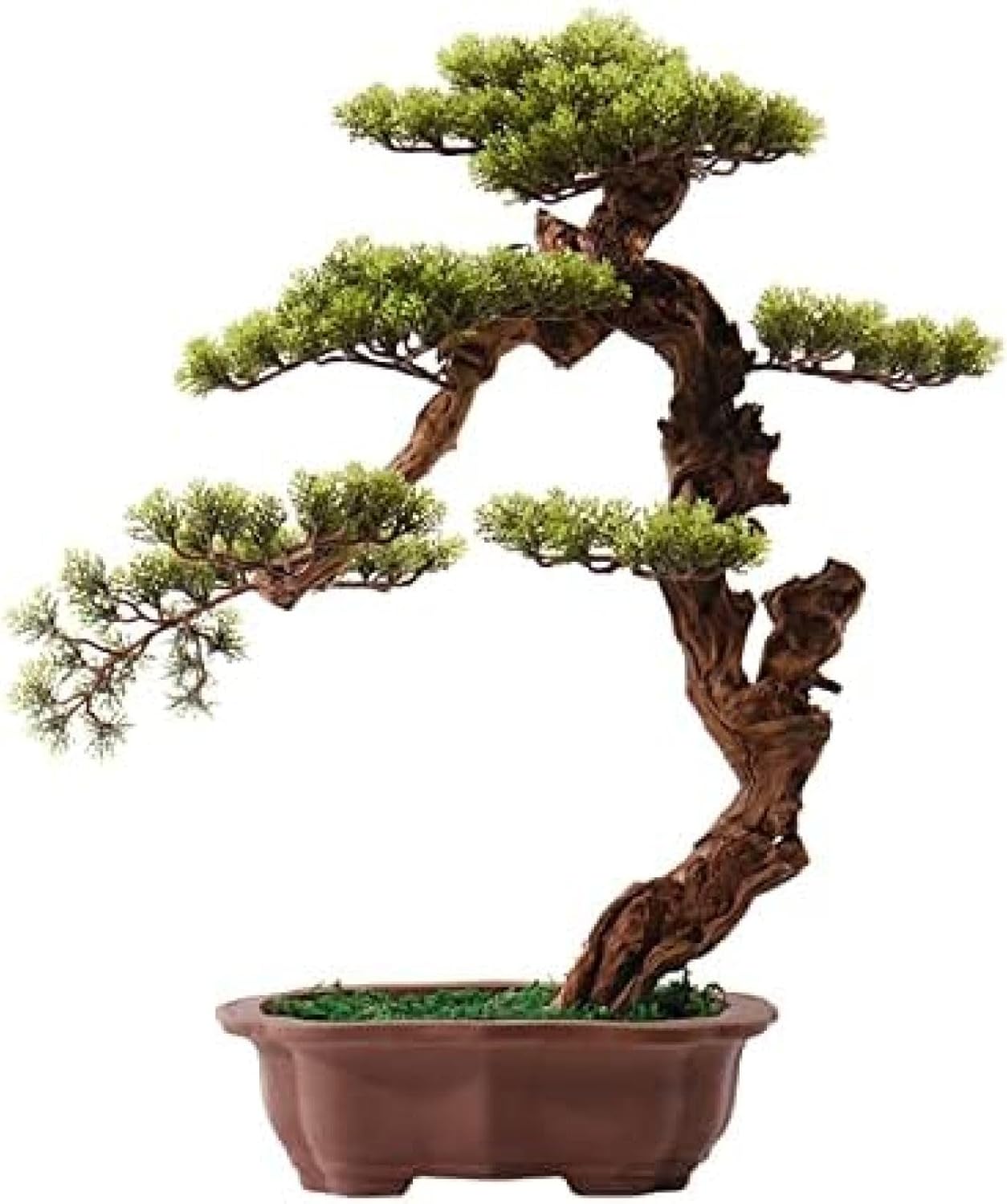 人工鉢植え テラコッタフラワーポット人工植物の装飾と人工盆栽松の木、装飾、デスクトップディスプレ..