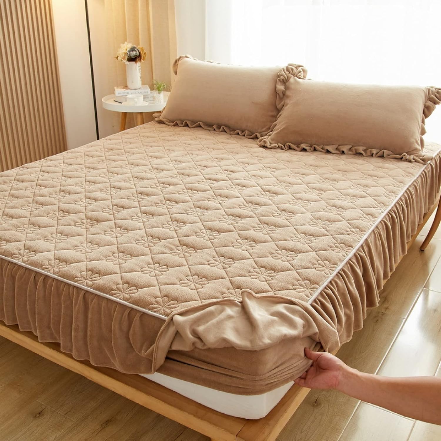 ボックスシーツ型 敷きパッド 冬用 フランネル シングル 単品売り 敷パッド 冬 あったか ベッドシーツ ..