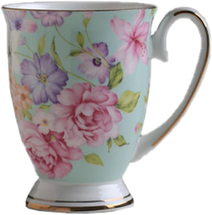金縁マグカップ 磁器 食器 かわいい おしゃれ グリーン ギフト 贈り物 花柄 キッチン レディース お祝い プレゼント コップ 大容量 結婚祝い 350ml*2 新生活 誕生日 卒業祝い 金婚式 誕 gotofunny-10129489 GOTO funny 楽天市場店 パッケージ画像