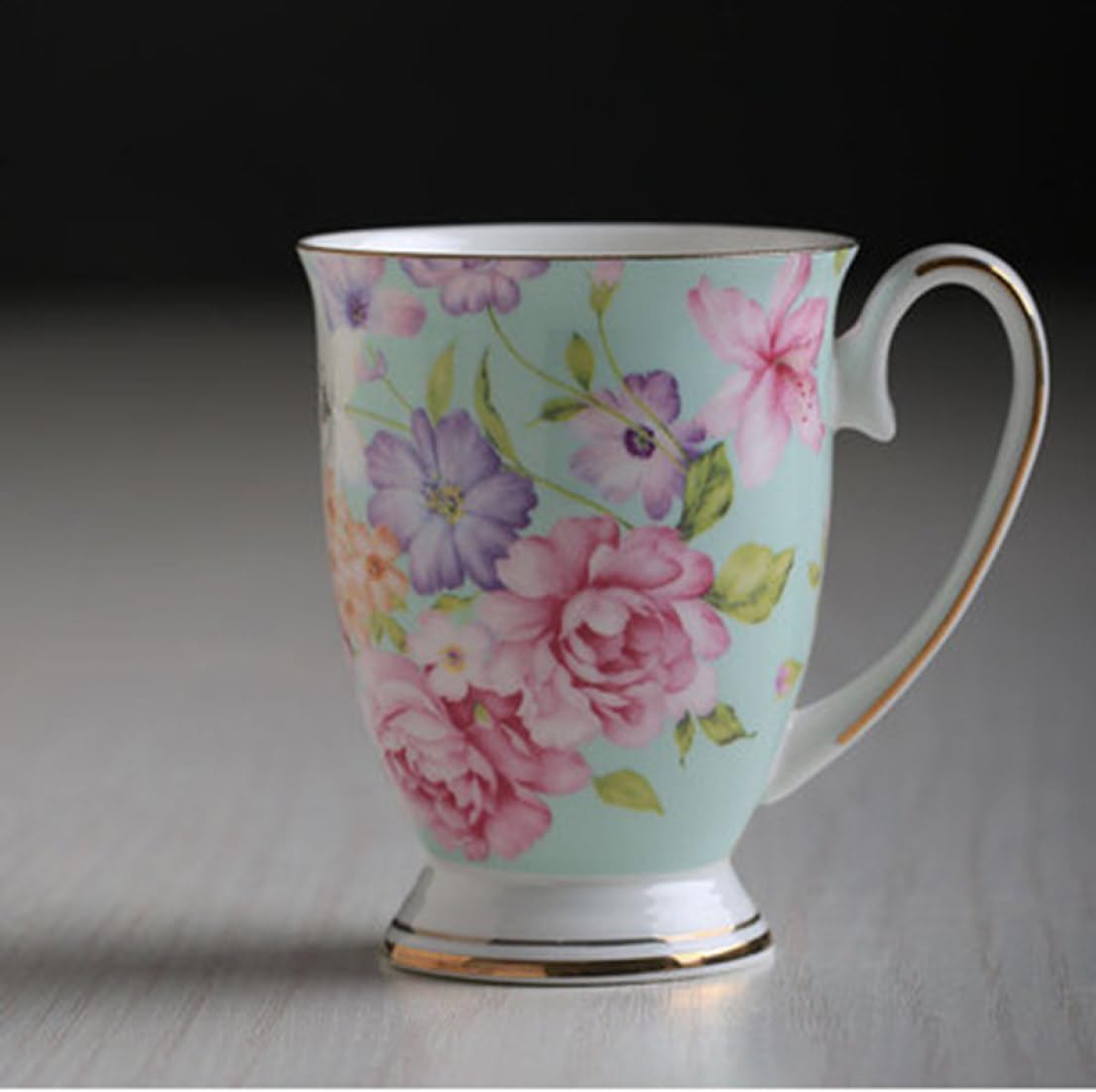 金縁マグカップ 磁器 食器 かわいい おしゃれ グリーン ギフト 贈り物 花柄 キッチン レディース お祝い プレゼント コップ 大容量 結婚祝い 350ml*2 新生活 誕生日 卒業祝い 金婚式 誕 gotofunny-10129489 GOTO funny 楽天市場店 サンプル画像2