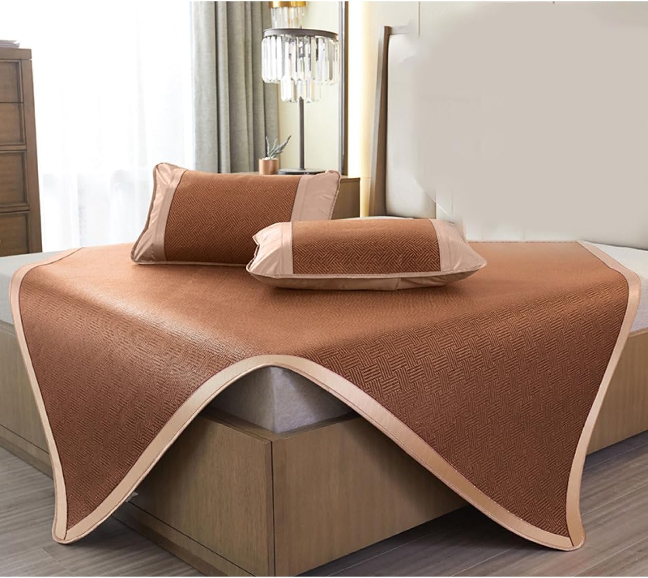 ベッドシーツ 籐マット 敷きパッド 涼しい ベッドパッド ファミリーサイズ セミダブル オールシーズン ..