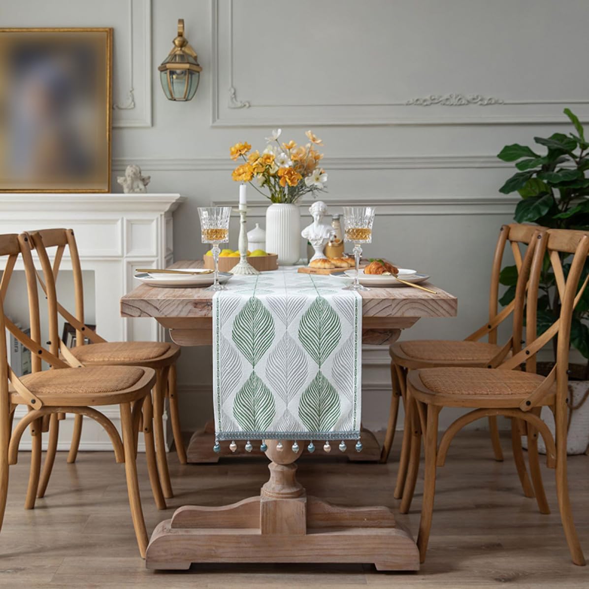 テーブルランナー おしゃれ 北欧 クリスマス風 クリスマスツリー 食卓カバー 風鈴 綿麻 長方形 テーブ..