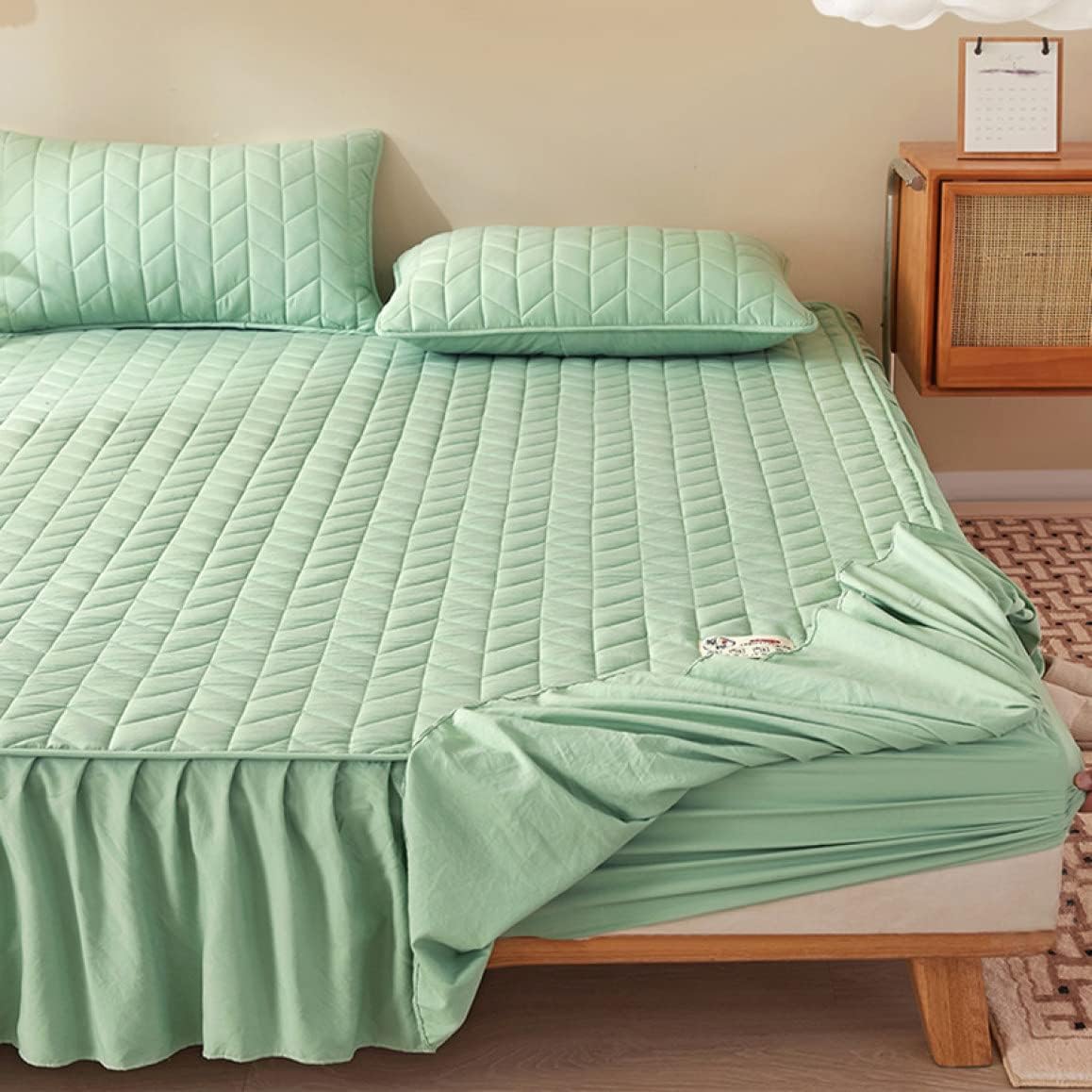 しきぱっど 敷きパッド シングル カラー1 汗とり 滑らかタッチ 春夏用 汗取り しきパッド 敷パッド 敷シーツ 通年使える パッド一体型ボックスシーツ 洗える 150*200cm 丸洗い 速乾 寝具 [2]