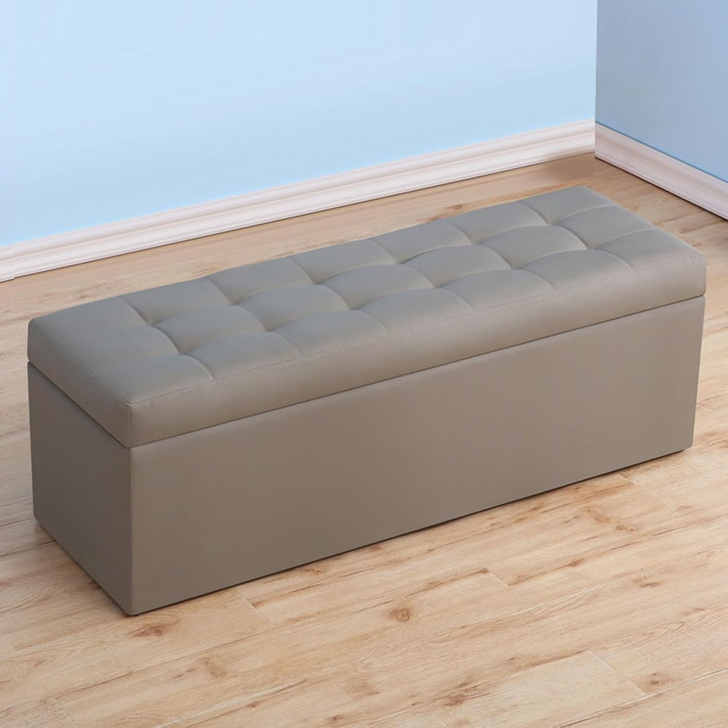 収納ベンチ スツール 60*40*40cm 収納 オットマン チェア グレー チェアー 椅子 イス いす 収納付き 蓋 収納ボックス 長方形 メイクボックス ボックス収納 収納スツール フタ付き おし