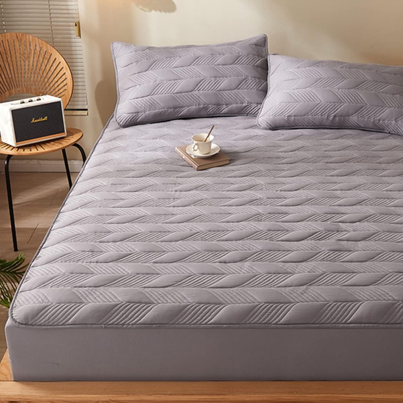 敷きパッド 一体型 ボックスシーツ シングル ベッドシーツ 敷パッド ベッドパッド パッドシーツ 布団カ..