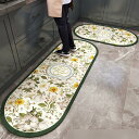 キッチンマット 玄関マット イギリス庭園風 花弁 50*120cm 耐摩耗性 吸水速乾ドアマット 汚れ落とし 屋内 台所 厨房 洗面台 ホーム 水洗い すべり止...