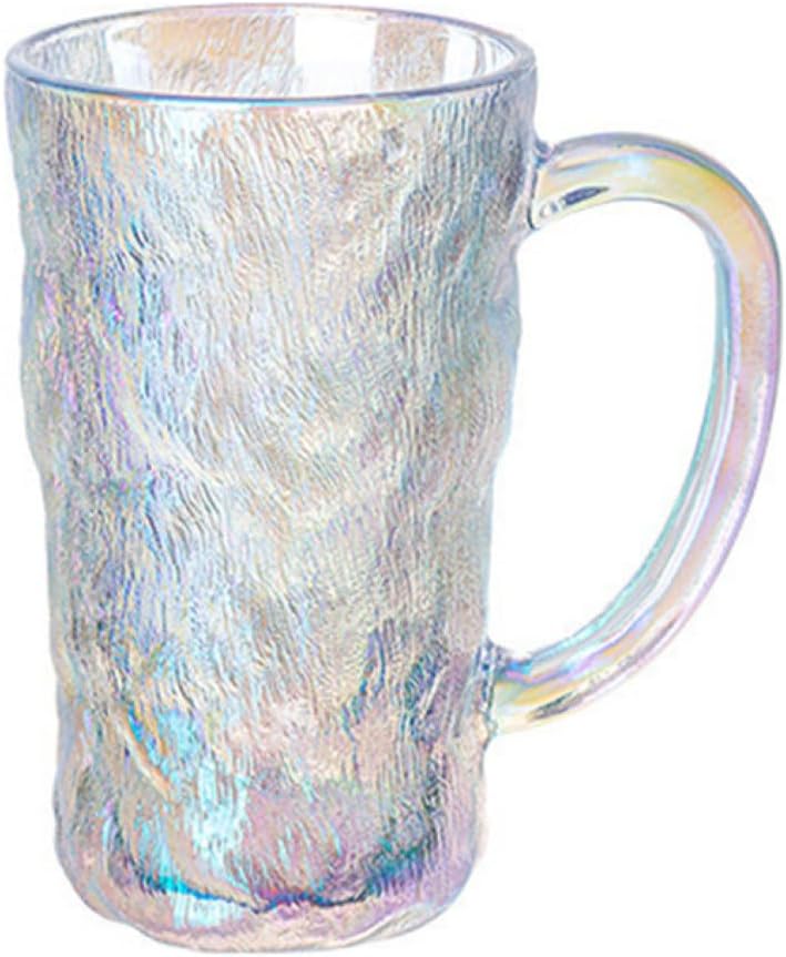 ガラスカップ マグカップ シンプル 透明デザイン ティーカップ コーヒーカップ 330ml ギフト 誕生日プレゼント 可愛い ガラスコップ 取っ手付き 耐熱 耐冷 透明感 誕生日 記念日 デザイン02