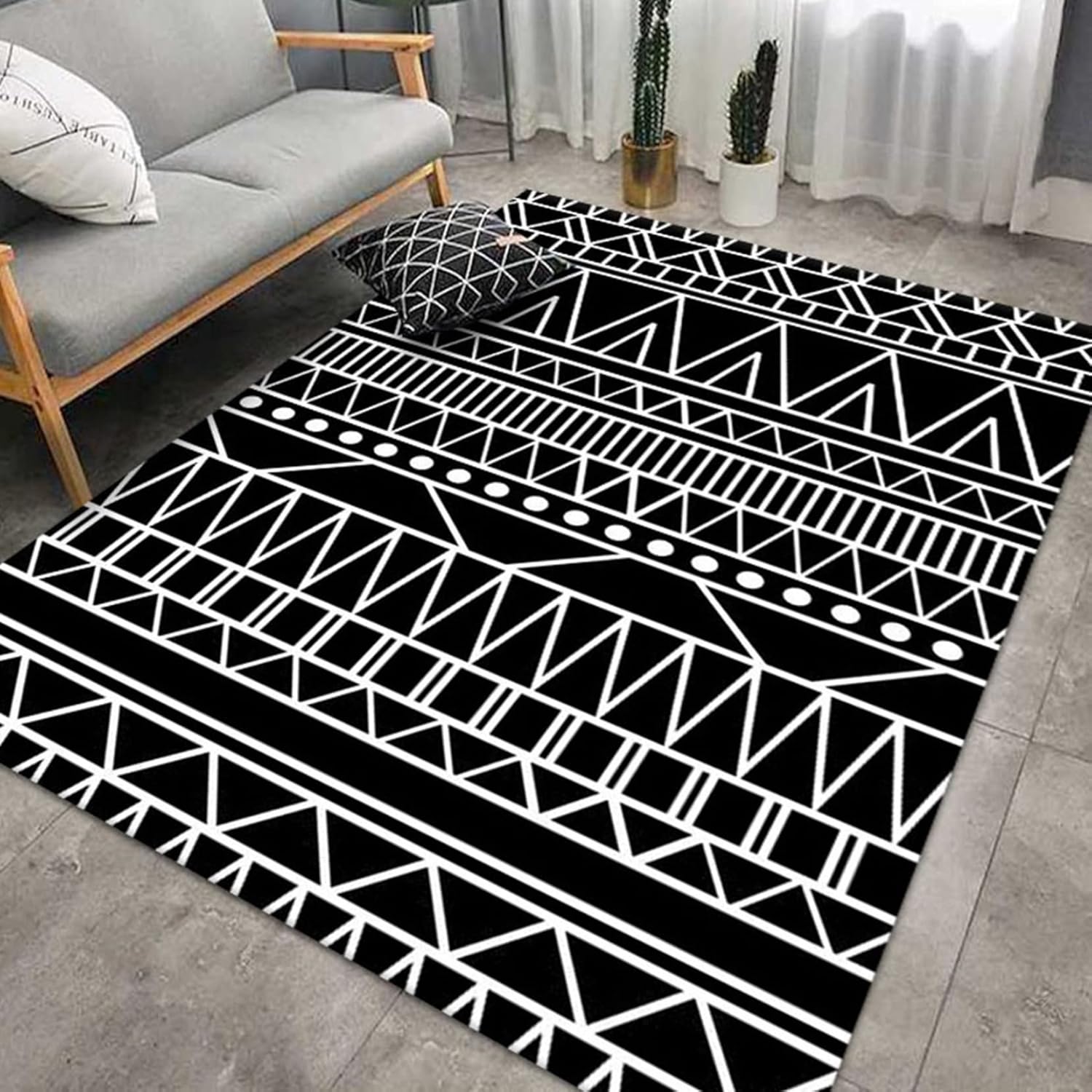 カーペット ラグ エスニック モロッコ じゅうたん 洗える 滑り止め付 ズレない マイクロファイバー 柔..