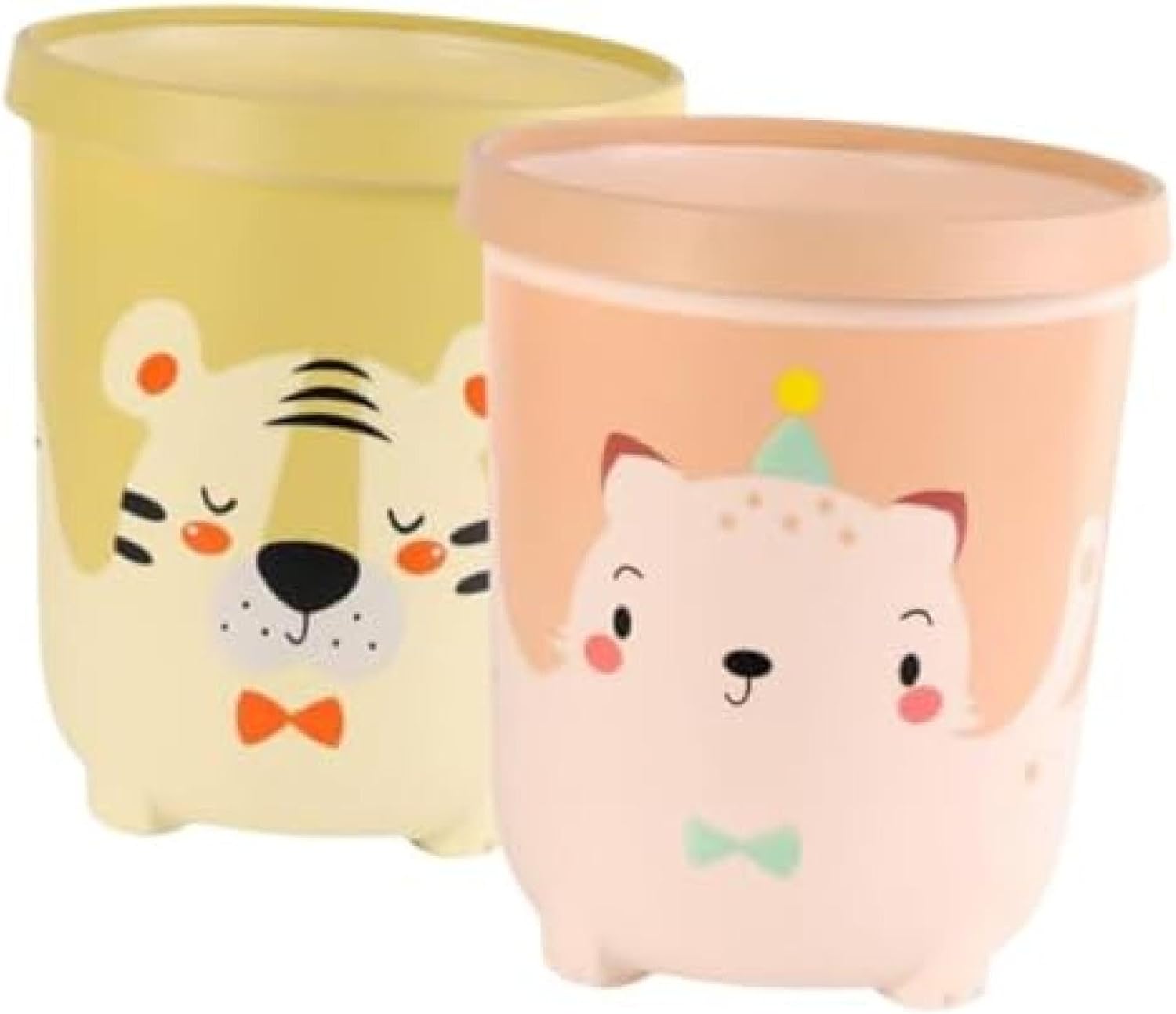 2個 漫画のゴミ箱 プラスチック製のゴミ箱 オフィスのゴミ箱 ゴミかご 虎のゴミ箱 卓上ゴミ箱 狭いゴミ..