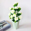 ローズ 造花 花瓶付き 枯れない花 手作り 多頭 母の日ギフト 記念日 装飾花 本物そっくり 水やり不要 長持ち フラワー ホワイト 庭園 造花芸術 プレゼント...