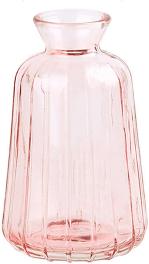 フラワーベース 小さい 01ピンク 花びん 高さ11.5cm ガラスの花瓶 ミニ花器 一輪挿し 透明 花器 ガラスベース ガラスボトル 水栽培 おしゃれ シンプル 生け花 造花 アレンジ インテリア