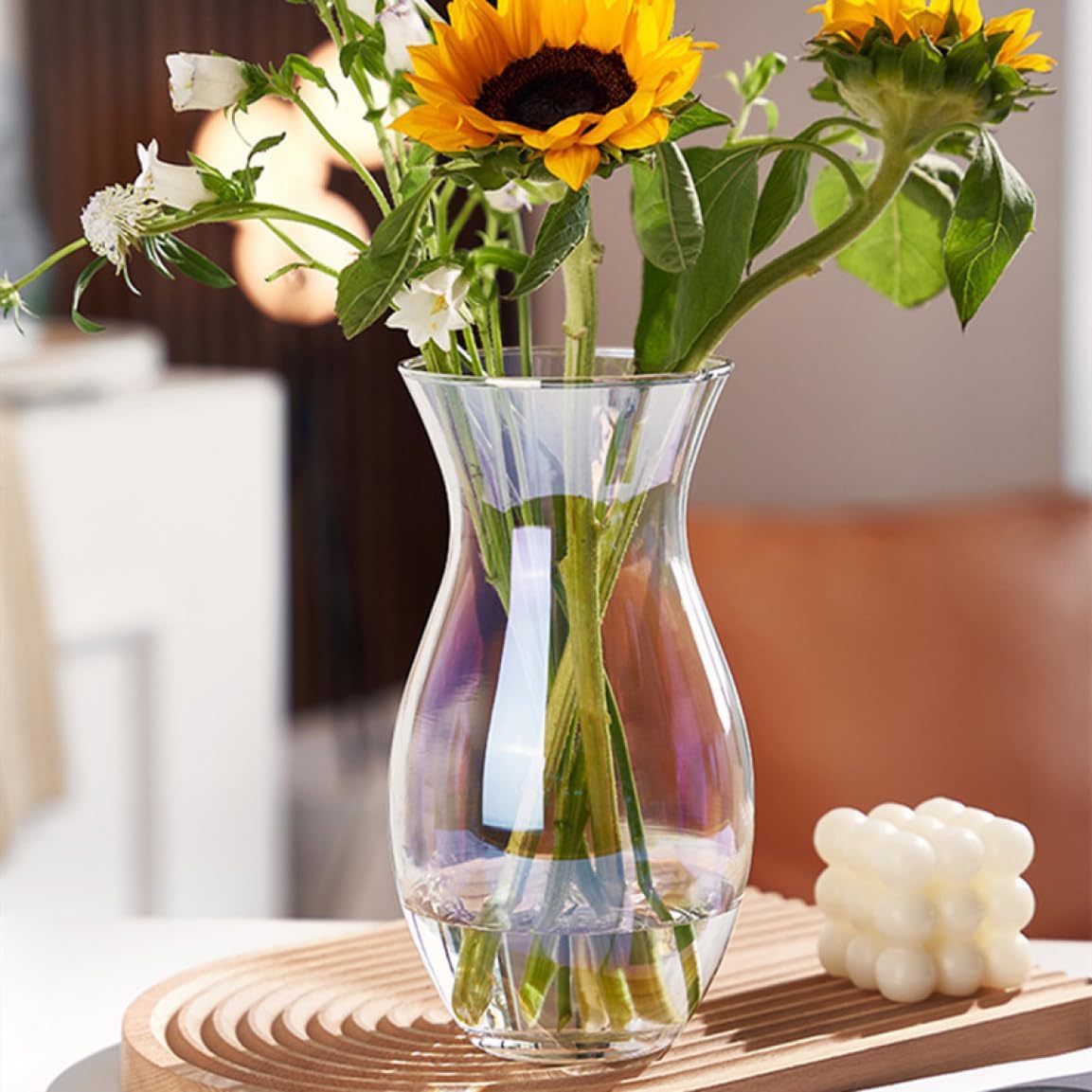 ガラスベース 28cm フラワーベース 花器 一輪挿し シンプル ガラス インテリア 雑貨 園芸 花 飾り おしゃれ かわいい 新築 誕生日プレゼント ギフト お祝い 01花びん 花瓶 透明 大きい