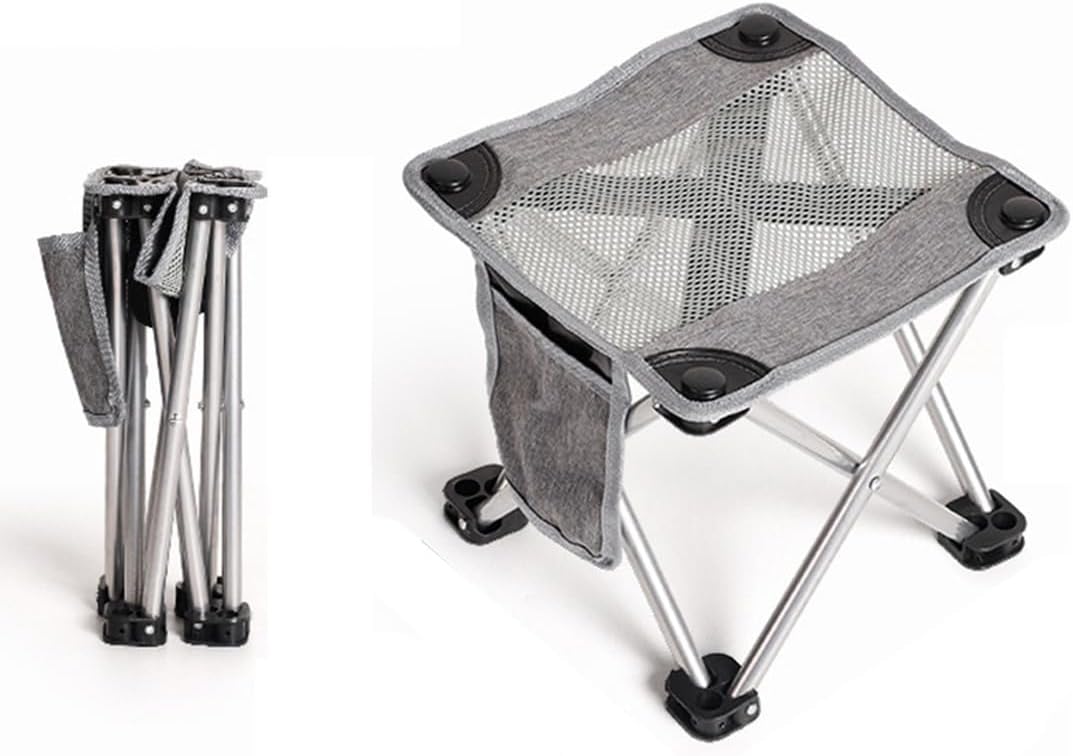 アウトドアチェア 折りたたみ椅子 グレー 折り畳み式 超軽量 コンパクト ファッション お釣り アウトド..