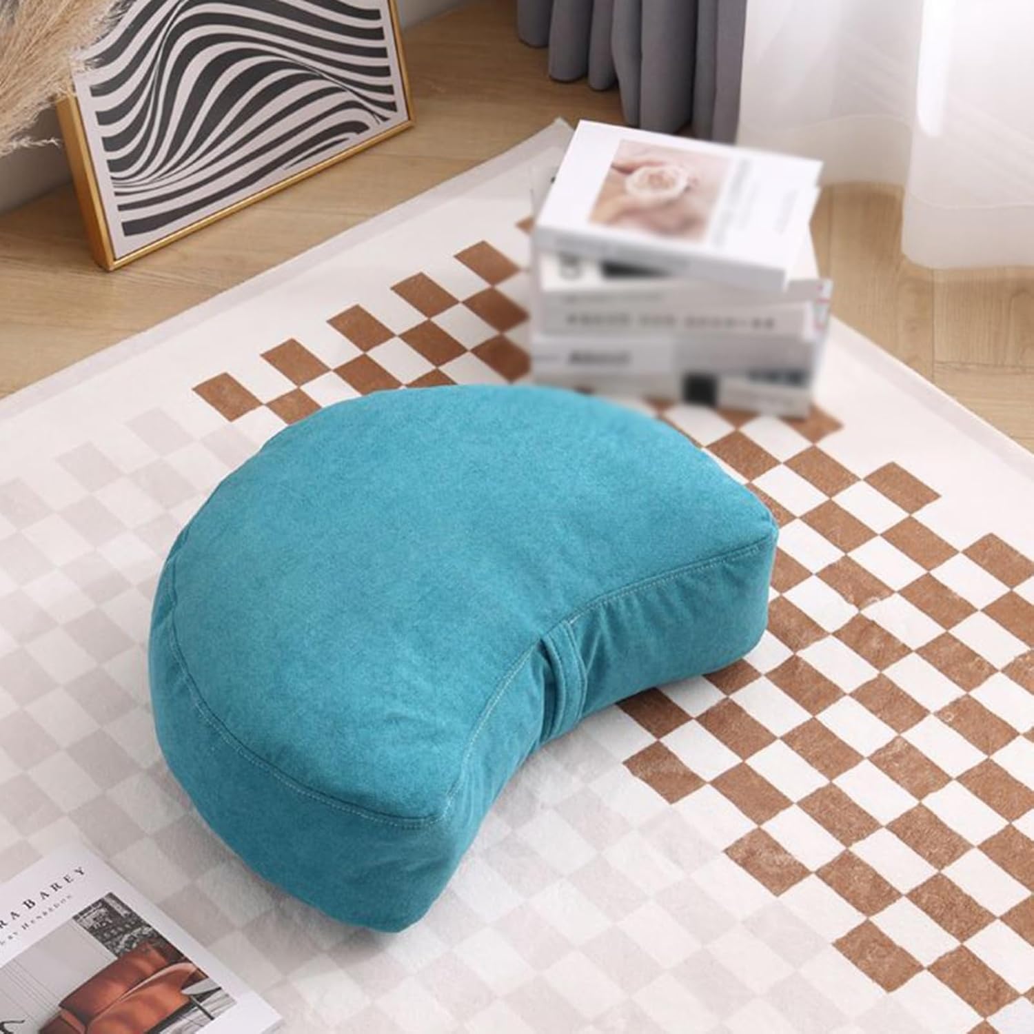 クッション 座布団 厚め ふわふわ 体圧吸収 低反発 綿中身 お尻に優しい インテリア 日式 ブルー3 喫茶..