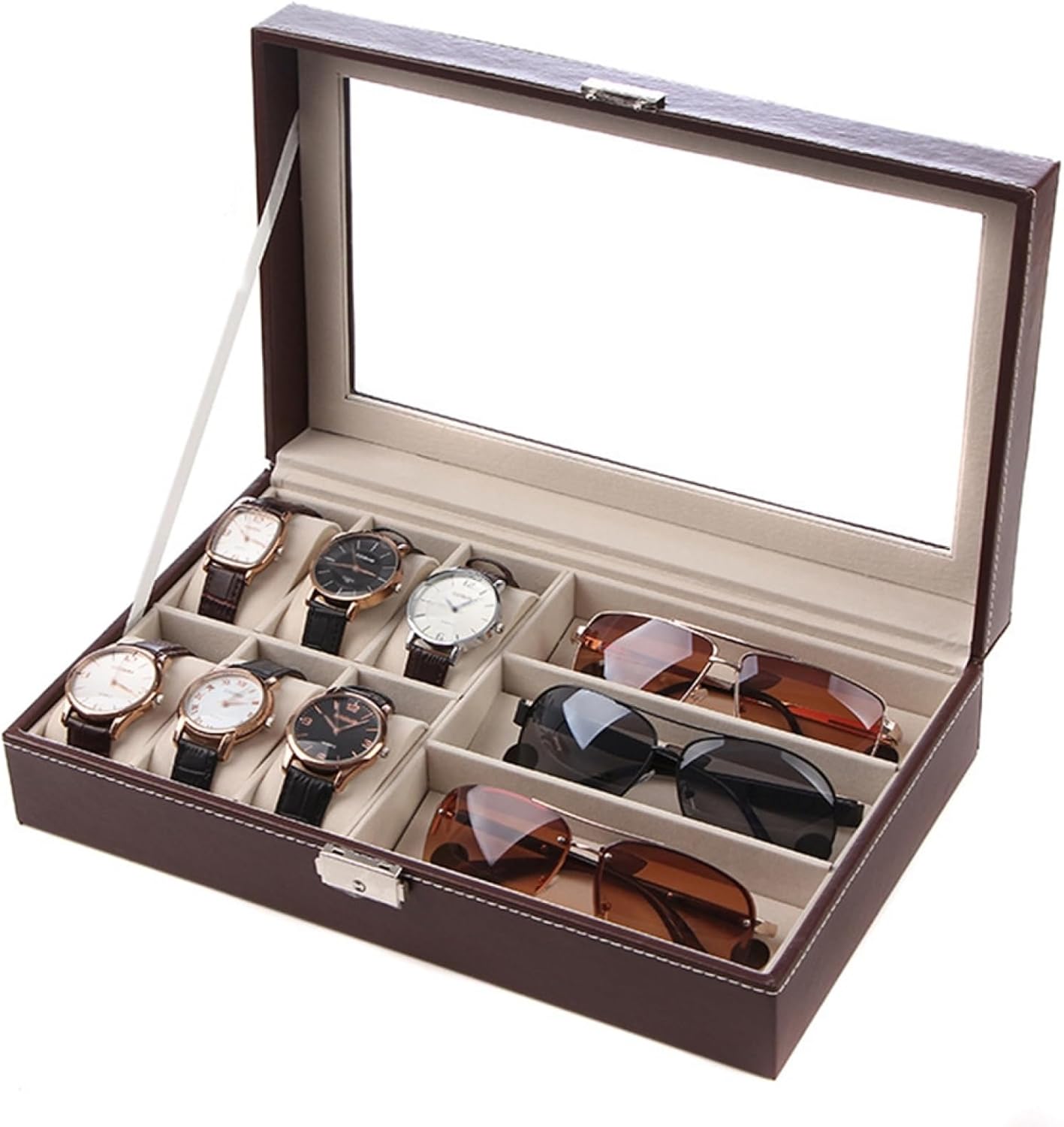 腕時計収納ケース 眼鏡収納 コレクションケース 腕時計収納ボックス ディスプレイ サングラス 眼鏡ケー..