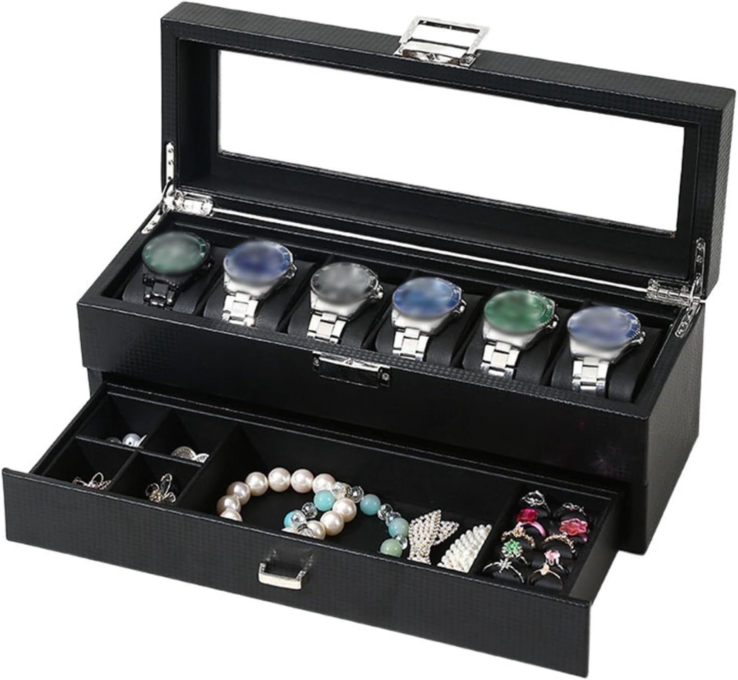腕時計収納ケース 腕時計収納ボックス コレクションケース 6本用 アクセサリーケース ジュエリー収納 ..