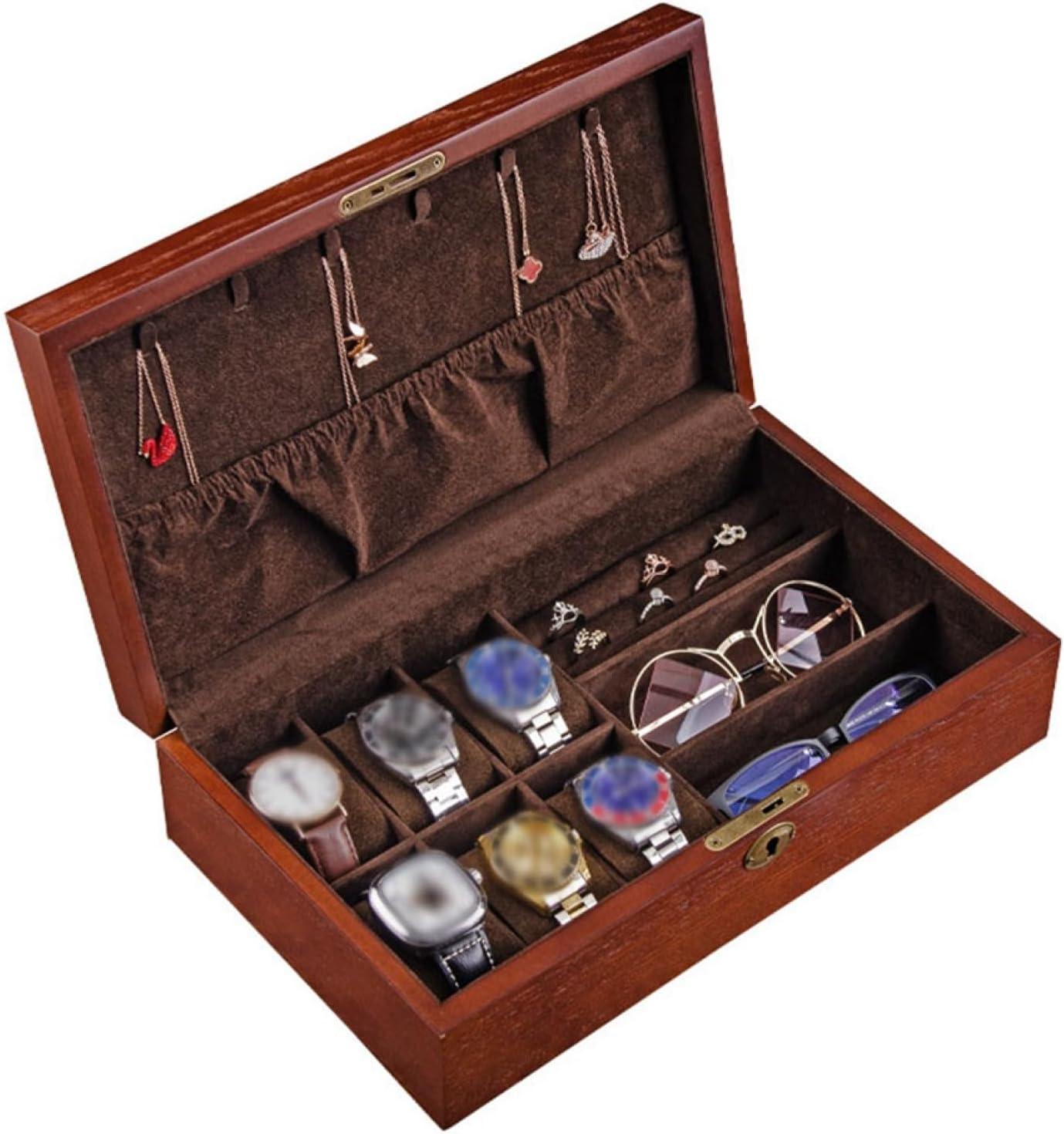腕時計収納ケース ソリッドウッド 眼鏡収納ケース 木製 コレクションケース アクセサリーケース ジュエ..