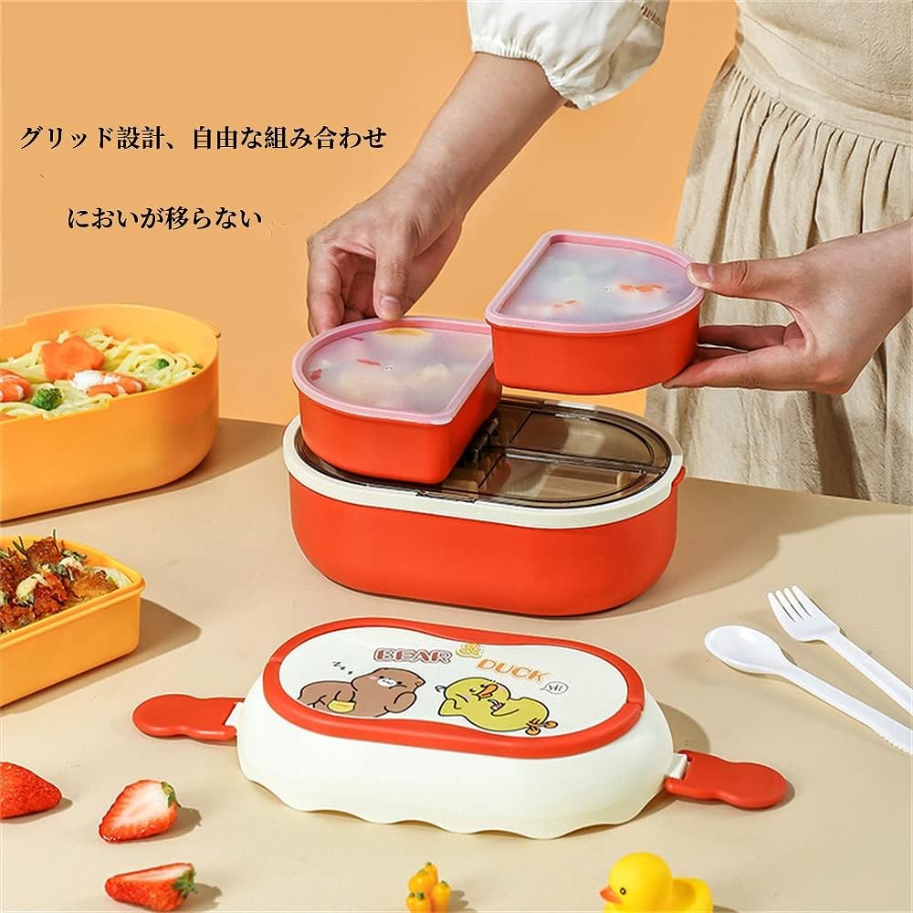 保温スープ容器 ステンレスランチジャー 大型フードジャー SUS 304 ステンレスランチジャー 弁当箱 シルバー お弁当箱 保温弁当箱ランチジャー ランチボックス 通勤 運動会 通学 キャン 3