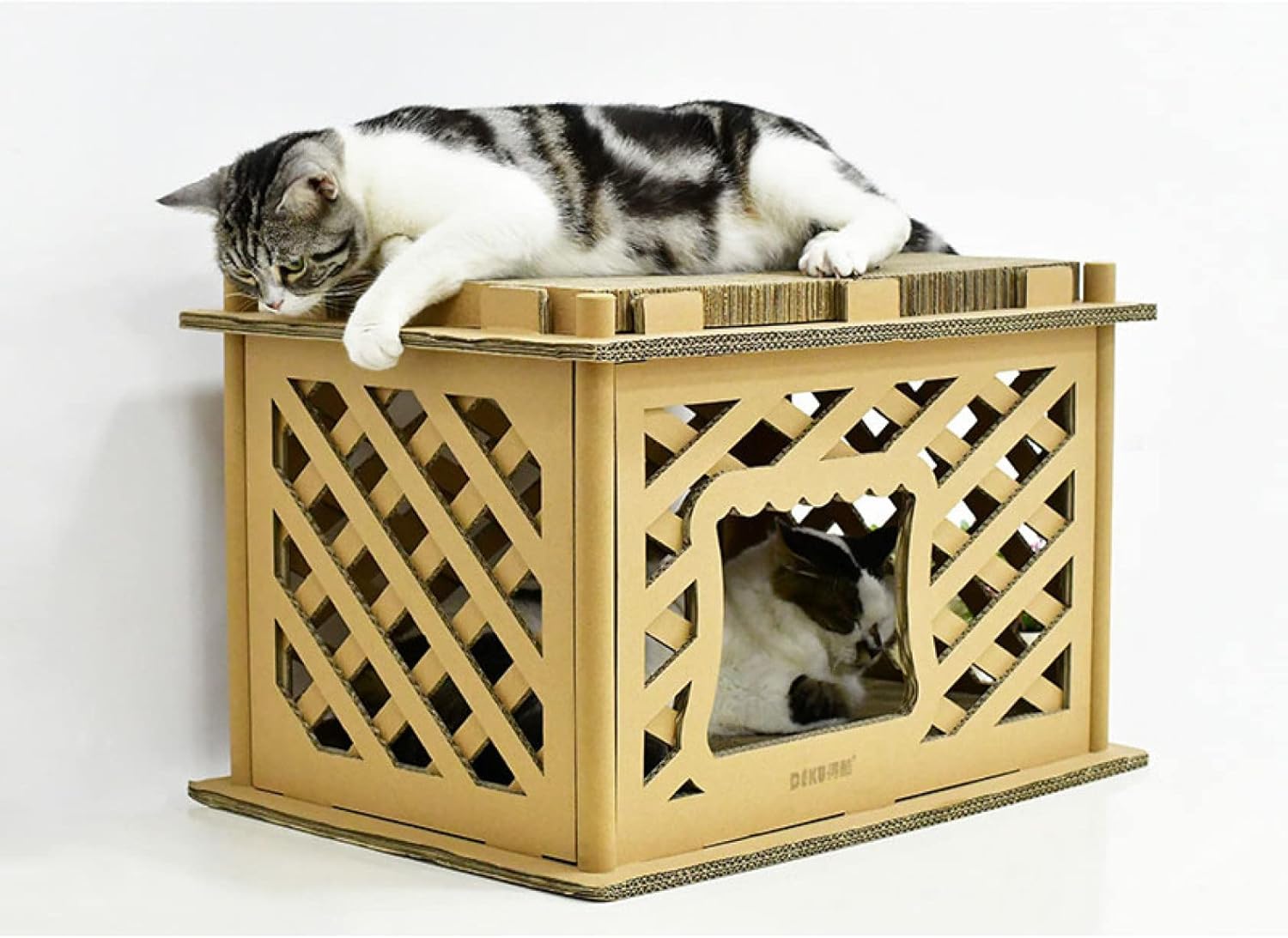 猫ハウス 爪とぎ ダンボール 猫用爪とぎ キャットハウス キャットタワー ダンボールハウス 爪とぎ兼ベ..