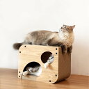 猫 爪とぎ 段ボール つめとぎ トンネル 大型 猫ハウス 爪研ぎベッド 木製 キャットハウス 木目調 2階 多頭飼う ペットベッド シンプル オシャレ ボックス型 掻き耐える ぐっすり眠る スクラッチ